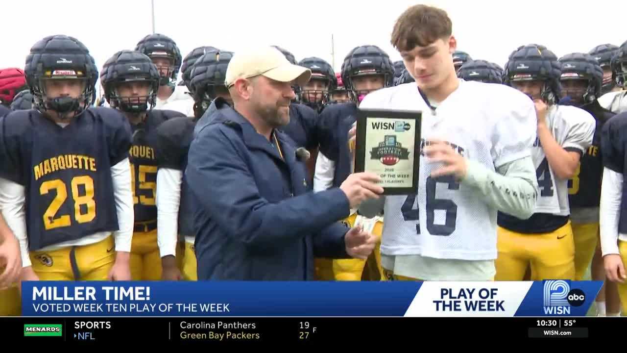 Marquette High School gets Play of the Week plaque for 'Miller Time' — Kenosha Schools news